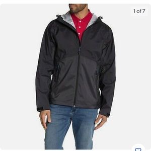 Hawke & Co. Men's Seam Sealed Hooded Water Resistant Rain Jacket Olive green XL